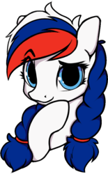 Size: 583x938 | Tagged: safe, artist:hitbass, oc, oc only, oc:marussia, pony, blue eyes, emoji, nation ponies, ponified, russia, simple background, smiling, solo, thinking, thinking emoji