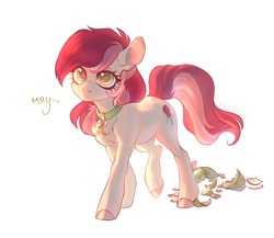 Size: 2485x2160 | Tagged: source needed, useless source url, safe, artist:myscherri, roseluck, earth pony, pony, g4, behaving like a cat, broken vase, chest fluff, collar, commission, commissioner:doom9454, cute, cyrillic, ear fluff, female, high res, mare, meow, pet tag, pony pet, rosepet, russian, simple background, solo, standing, three quarter view, translated in the description, vase, white background