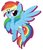 Size: 1213x1397 | Tagged: safe, artist:thehaywaiianhorse, rainbow dash, pony, g4, chibi, female, simple background, solo, white background