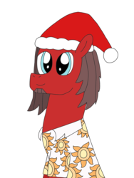 Size: 2448x3264 | Tagged: safe, artist:supahdonarudo, oc, oc only, oc:ironyoshi, pony, christmas, clothes, cute, hat, high res, holiday, santa hat, shirt, simple background, transparent background