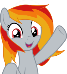 Size: 851x939 | Tagged: safe, artist:ponyrailartist, oc, oc only, oc:tridashie, pegasus, pony, bust, pegasus oc, show accurate, simple background, smiling, transparent background, waving