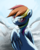 Size: 800x1000 | Tagged: safe, artist:ce2438, rainbow dash, pegasus, pony, g4, female, looking at you, looking back, looking back at you, mare, rear view, solo