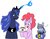 Size: 2048x1605 | Tagged: safe, artist:omegapony16, pinkie pie, princess luna, oc, oc:oriponi, alicorn, bat pony, earth pony, pony, g4, bat pony oc, bomb, cake, candle, clothes, ear piercing, earring, ethereal mane, female, food, glowing horn, hand, hoof hold, horn, implied death, jewelry, magic, magic hands, mare, ok hand sign, peytral, piercing, simple background, starry mane, this will end in death, this will end in explosions, this will end in tears, this will not end well, tiara, vest, walkie talkie, weapon, white background