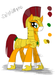 Size: 985x1385 | Tagged: safe, artist:didun850, oc, oc only, oc:swordmare, earth pony, pony, armor, earth pony oc, helmet, hoof shoes, reference sheet, simple background, solo, white background