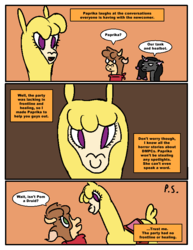 Size: 612x792 | Tagged: safe, artist:newbiespud, artist:paper shadow, arizona (tfh), oleander (tfh), paprika (tfh), alpaca, cow, pony, unicorn, comic:friendship is dragons, them's fightin' herds, collaboration, comic, community related, dialogue, female, smiling