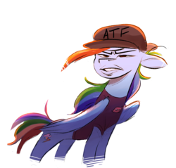 Size: 1276x1221 | Tagged: safe, artist:imsokyo, rainbow dash, pegasus, pony, g4, 4chan, atf, disgusted, drawthread, female, mare, meme, ponified, ponified meme, simple background, solo, white background