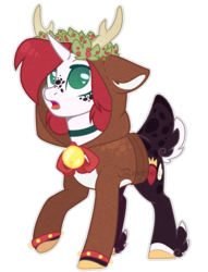 Size: 1280x1672 | Tagged: safe, artist:sweetie-drawz, oc, oc only, oc:berry, deer, deer pony, original species, base used, clothes, female, hoodie, simple background, solo, transparent background