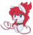 Size: 2496x2599 | Tagged: safe, artist:sinamuna, oc, oc only, oc:coco, pony, art trade, blue eyes, bust, collar, female, heart, high res, leash, mare, ponytail, red hair, simple background, solo, tongue out, transparent background, white body, white fur