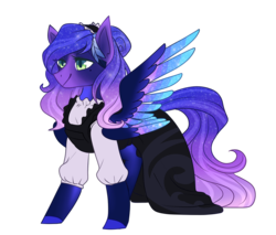 Size: 1024x871 | Tagged: safe, artist:jagga-chan, oc, oc only, oc:lavender heather, pegasus, pony, clothes, dress, female, mare, simple background, solo, transparent background