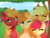 Size: 2500x1908 | Tagged: safe, artist:nika-rain, apple bloom, applejack, big macintosh, oc, earth pony, pony, g4, apple farm, apple siblings, commission, cute, eyes closed, family, one eye closed, smiling, wink