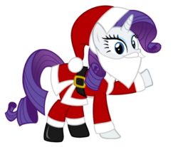 Size: 1024x847 | Tagged: artist needed, safe, rarity, pony, unicorn, g4, belt, boots, christmas, clothes, costume, fake beard, female, hat, holiday, horn, looking at you, mare, raised hoof, santa beard, santa claus, santa costume, santa hat, santa hooves, shoes, simple background, solo, transparent background, vector