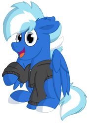 Size: 761x1049 | Tagged: safe, artist:exobass, oc, oc only, oc:exobass, pegasus, pony, 2020 community collab, derpibooru community collaboration, blue, pegasus oc, pullover, solo, transparent background