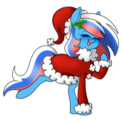 Size: 3200x3200 | Tagged: safe, artist:gracedea, oc, oc only, pony, christmas, clothes, costume, hat, high res, holiday, santa costume, santa hat, solo