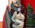 Size: 2040x1640 | Tagged: safe, artist:chacrawarrior, oc, oc only, oc:savory zest, oc:scarlet quill, bat pony, anthro, anthro oc, bat pony oc, breasts, christmas, christmas tree, clothes, commission, couple, digital art, duo, eyes closed, fangs, female, hearth's warming eve, holiday, husband and wife, male, mare, married couple, oc x oc, pants, pregnant, ring, romantic, scarlory, shipping, smiling, stallion, straight, sweater, tree, wedding ring, wholesome