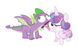 Size: 750x454 | Tagged: safe, artist:davidsfire, artist:memnoch, edit, editor:undeadponysoldier, princess flurry heart, spike, alicorn, dragon, pony, g4, confused, cute, faic, female, filly, flurrybetes, licking, niece, silly, simple background, tongue out, uncle and niece, uncle spike, wat, white background, winged spike, wings