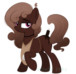 Size: 2391x2345 | Tagged: dead source, safe, artist:mintyinks, oc, oc only, oc:hot chocolate, original species, pony, scented pony, female, high res, mare, simple background, solo, transparent background