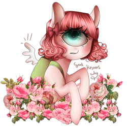 Size: 3000x3000 | Tagged: safe, artist:vardastouch, oc, oc only, cyclops, cyclops pony, pony, backpack, flower, high res, one eyed, solo
