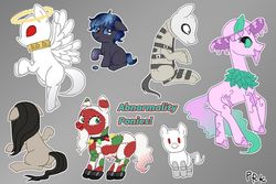 Size: 1024x683 | Tagged: safe, artist:prk, earth pony, pegasus, pony, all around helper, alriune, crossover, lobotomy corporation, ponified, white night