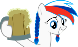 Size: 1149x695 | Tagged: safe, artist:lelekhd, edit, vector edit, oc, oc only, oc:marussia, earth pony, pony, braid, cider, female, nation ponies, ponified, russia, simple background, smiling, solo, transparent background, vector