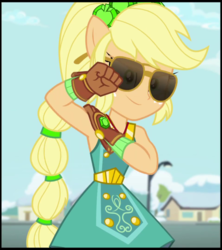 Size: 960x1080 | Tagged: safe, screencap, applejack, equestria girls, equestria girls series, g4, holidays unwrapped, winter break-in, spoiler:eqg series (season 2), armpits, cropped, female, ponied up, solo