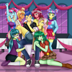 Size: 2000x2000 | Tagged: source needed, safe, artist:focusb, chestnut magnifico, flash sentry, gloriosa daisy, juniper montage, kiwi lollipop, supernova zap, vignette valencia, wallflower blush, equestria girls, ahegao, alternate clothes, arm behind head, armpits, ass, beauty mark, bedroom eyes, belt, big breasts, blushing, boots, bow, breast squish, breasts, butt, carrying, chair, choker, cleavage, clothes, commission, converse, decoration, drool, drool string, eye, eye contact, eye lashes, eyes, eyes on the prize, eyeshadow, female, flash sentry gets all the waifus, floral head wreath, flower, flower in hair, glasses, grin, group, hair bow, hand on chest, hand on shoulder, harem, headband, heart, holding, holly, hoodie, jewelry, junipersentry, k-lo, kiwisentry, kneesocks, leg hold, legs, licking, licking lips, lidded eyes, lipstick, looking at each other, lucky bastard, lying on the floor, magniflash, makeup, male, miniskirt, necklace, night, night sky, on floor, on the floor, open mouth, pants, party, pigtails, postcrush, raised arm, raised eyebrow, redeemed six, reflection, room, seductive, seductive look, seductive pose, sentrynova, sentryosa, shadow, shipping, shirt, shoes, shorts, sitting, sitting on lap, skirt, sky, smiling, smirk, socks, stars, stockings, straight, su-z, surrounded, table, teeth, thigh highs, thighs, tongue out, touch, valenci-ass, valentry, wall of tags, wallsentry, window
