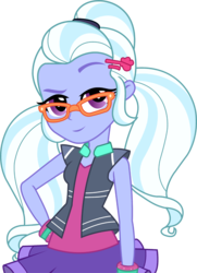 Size: 2099x2897 | Tagged: safe, artist:lifes-remedy, edit, edited edit, sugarcoat, dance magic, equestria girls, equestria girls specials, g4, cleavage, female, hand on hip, high res, inverted mouth, looking at you, simple background, smiling, smirk, solo, transparent background, vector