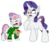 Size: 945x835 | Tagged: safe, artist:bennimarru, rarity, sweetie belle, deer, pony, reindeer, unicorn, g4, animated, bell, christmas, christmas lights, christmas sweater, clothes, colored, disgusted, female, flat colors, gif, holiday, simple background, sweater, transparent background, ugly sweater