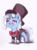 Size: 1079x1439 | Tagged: safe, artist:buttersprinkle, derpibooru exclusive, trixie, pony, unicorn, g4, bowtie, chibi, colored sketch, cute, diatrixes, female, hat, magician outfit, no pupils, simple background, smiling, solo, tailcoat, top hat, traditional art