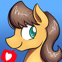Size: 200x200 | Tagged: safe, artist:lucas_gaxiola, caramel, earth pony, pony, g4, ask, bust, gradient background, head, heart, looking back, male, smiling, solo, stallion, tumblr