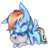 Size: 676x647 | Tagged: safe, artist:kaywhitt, rainbow dash, oc, oc:dopami korpela, pegasus, pony, unicorn, g4, canon x oc, chibi, dopadash, eyes closed, female, laughing, male, mare, prone, shipping, simple background, stallion, straight, transparent background