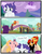 Size: 3500x4500 | Tagged: dead source, safe, artist:becauseimpink, rarity, oc, oc only, pony, unicorn, comic:transition, g4, annoyed, braid, bridge, building, cloud, comic, elusive, hair over one eye, horn, on a cloud, rule 63, running, speech, transgender, unicorn oc