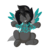 Size: 1200x1200 | Tagged: safe, artist:humble-ravenwolf, artist:ravenhoof, oc, oc only, oc:ravenhoof, pegasus, pony, 2020 community collab, derpibooru community collaboration, cheese, eyes closed, floating wings, food, male, peace sign, ponysona, simple background, sitting, smiling, solo, stallion, stars, transparent background, wings