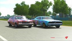 Size: 1024x576 | Tagged: safe, twilight sparkle, pony, g4, dodge (car), dodge charger, female, forza motorsport 4, game screencap, mare, my little pony logo, race, video game