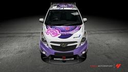 Size: 1024x576 | Tagged: safe, twilight sparkle, g4, chevrolet, chevrolet spark, cutie mark, forza motorsport 4, game, game screencap, my little pony logo, race, video game