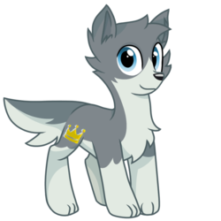 Size: 800x800 | Tagged: safe, artist:rainbow eevee, oc, oc only, oc:flow, wolf, wolf pony, 2020 community collab, derpibooru community collaboration, blue eyes, chest fluff, crown, cute, cutie mark, daaaaaaaaaaaw, jewelry, looking at you, pale belly, regalia, simple background, solo, transparent background, vector