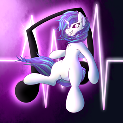 Size: 1600x1600 | Tagged: safe, artist:ray-frost, dj pon-3, vinyl scratch, pony, unicorn, g4, electrocardiogram, female, grin, mare, smiling, solo