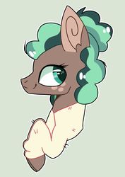 Size: 1024x1446 | Tagged: safe, artist:o-at, minty mocha, pony, g4, my little pony: friendship is magic, the parent map, bust, cute, ear fluff, female, heart eyes, mare, portrait, profile, solo, wingding eyes