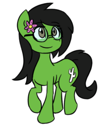 Size: 751x847 | Tagged: safe, artist:spheedc, oc, oc only, oc:prickly pears, pony, flower, flower in hair, glasses, simple background, solo, transparent background
