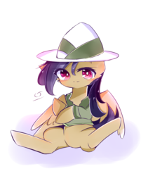 Size: 3189x3775 | Tagged: safe, artist:crackerjackvn, daring do, pony, g4, chibi, female, high res, simple background, sitting, smiling, solo