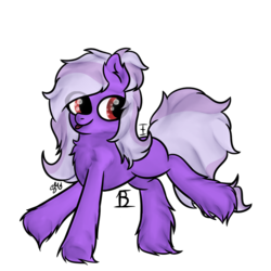 Size: 894x894 | Tagged: safe, artist:embroidered equations, artist:littlepony115, artist:poniesmine, oc, oc only, oc:aggie, earth pony, pony, :p, cute, female, fluffy, hair bun, highlights, hooves up, mare, purple, red eyes, shading, simple background, solo, tongue out, transparent background, unshorn fetlocks
