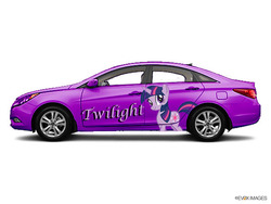 Size: 580x435 | Tagged: safe, twilight sparkle, pony, unicorn, g4, car, female, hyundai, hyundai sonata, itasha, mare