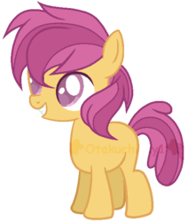 Size: 491x578 | Tagged: safe, artist:otakuchicky1, oc, oc only, oc:sundance, earth pony, pony, base used, female, filly, offspring, parent:apple bloom, parent:tender taps, parents:tenderbloom, simple background, solo, transparent background