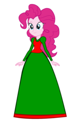 Size: 550x930 | Tagged: safe, artist:cartoonmasterv3, pinkie pie, human, equestria girls, g4, christmas, clothes, female, holiday, long dress, long skirt, simple background, skirt, solo, transparent background, vector