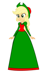 Size: 550x930 | Tagged: safe, artist:cartoonmasterv3, applejack, human, equestria girls, g4, christmas, clothes, female, holiday, long dress, long skirt, simple background, skirt, solo, transparent background, vector