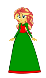 Size: 550x930 | Tagged: safe, artist:cartoonmasterv3, sunset shimmer, human, equestria girls, g4, christmas, clothes, female, holiday, long dress, long skirt, simple background, skirt, solo, transparent background, vector