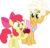 Size: 3112x3000 | Tagged: safe, artist:cloudy glow, artist:parclytaxel, apple bloom, goldie delicious, earth pony, pony, g4, going to seed, .svg available, apple, female, filly, food, high res, hoof hold, mare, simple background, smiling, transparent background, vector
