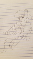 Size: 4032x2268 | Tagged: safe, artist:asiandra dash, rainbow dash, tank, pegasus, pony, tortoise, g4, tanks for the memories, flying, lined paper, long hair, long mane, open mouth, pencil drawing, spread wings, traditional art, wings