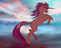 Size: 1263x1000 | Tagged: safe, artist:sunny way, oc, oc only, pony, unicorn, female, horn, mare, running, solo