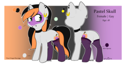 Size: 1792x912 | Tagged: safe, artist:moonwolf96, oc, oc only, oc:pastel skull, earth pony, pony, clothes, ear piercing, earring, female, jewelry, mare, piercing, socks, solo