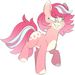 Size: 1463x1476 | Tagged: safe, artist:taaffeiite, derpibooru exclusive, oc, oc only, pony, female, mare, raised hoof, raised leg, simple background, smiling, solo, transparent background